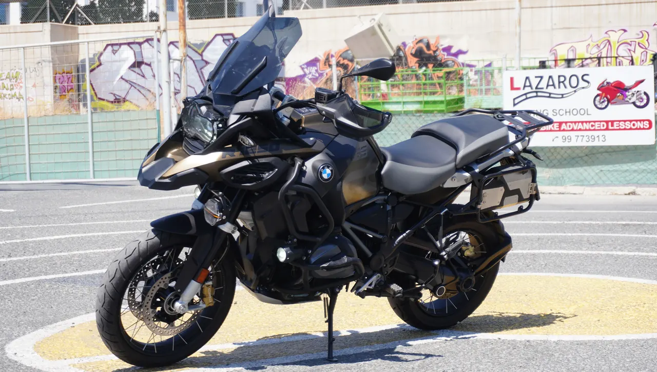 Instructor and student on motorcycles at Lazaros Motorcycle Driving School in Limassol